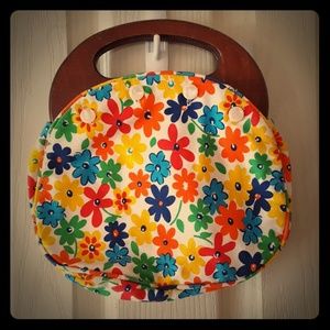 Vintage wood handle  handbag